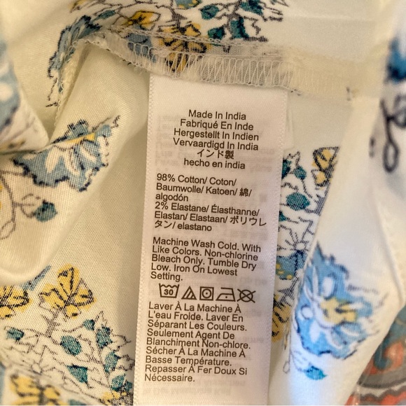 JCREW Cream Blue Yellow Floral Print Button Up Shirt NWT - Picture 5 of 7